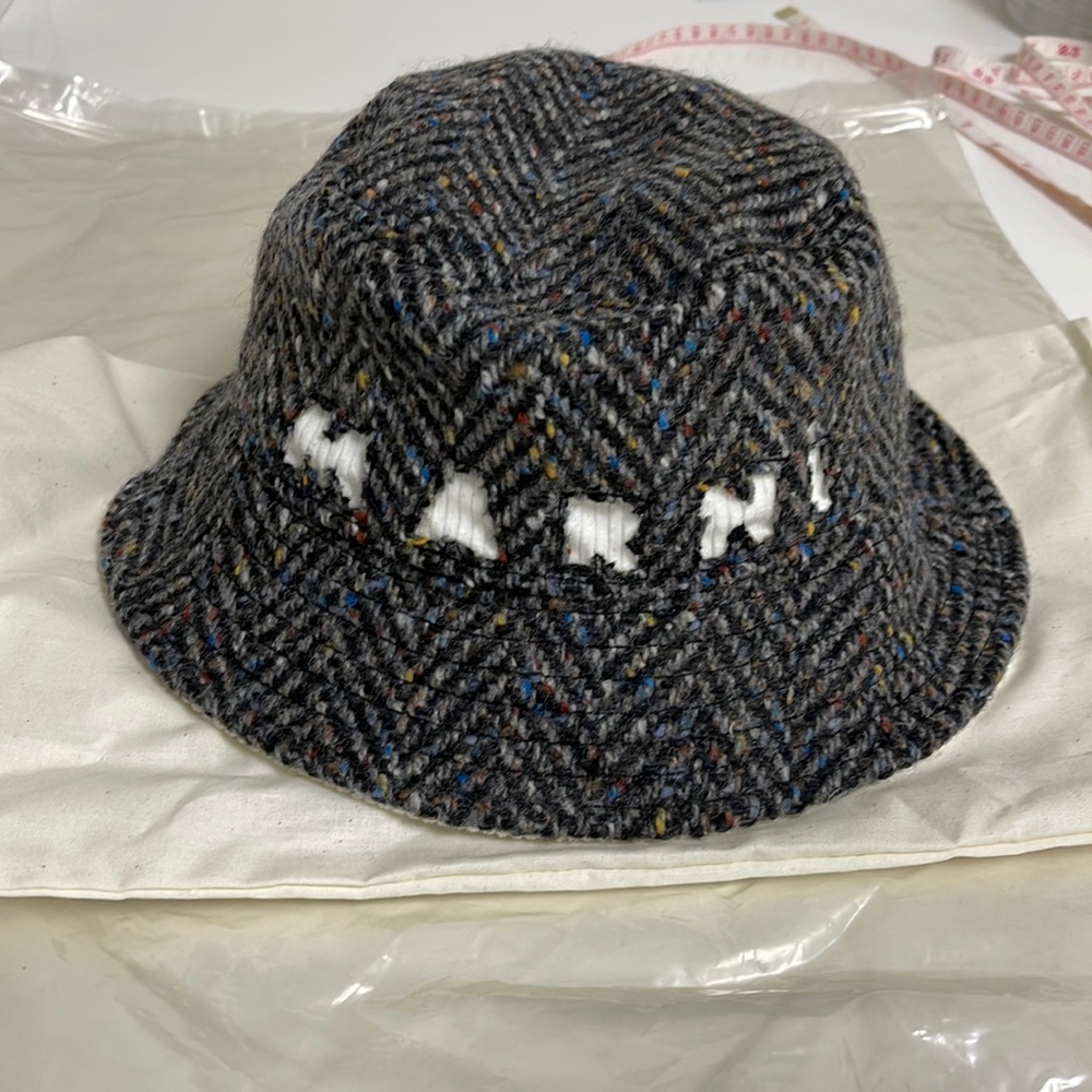 Marni pigeon bucket wool hat